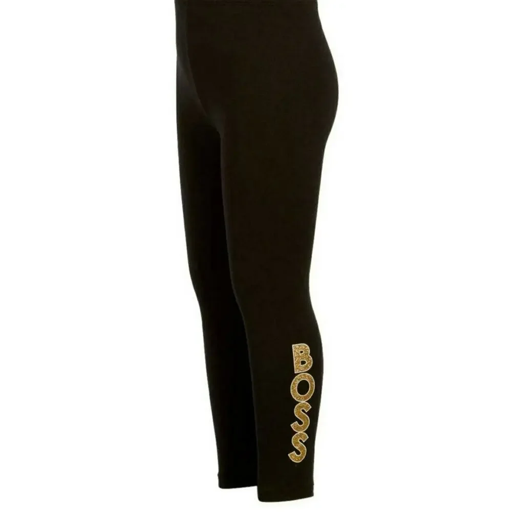 Girls Luv Pink White 'Boss' Sweatshirt & Black 'Boss' Leggings Size 4 NWT